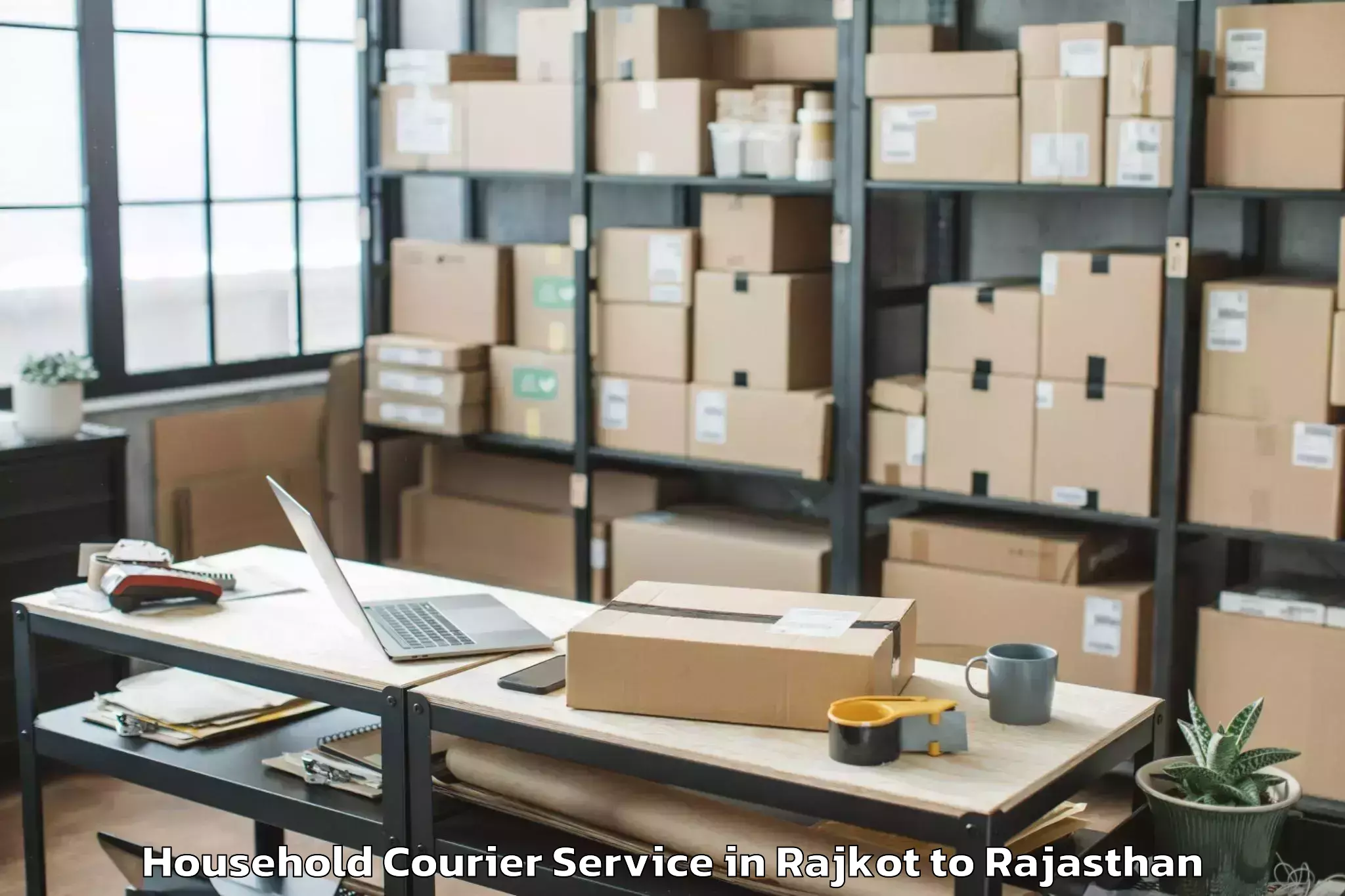 Top Rajkot to Pacific University India Udaip Household Courier Available